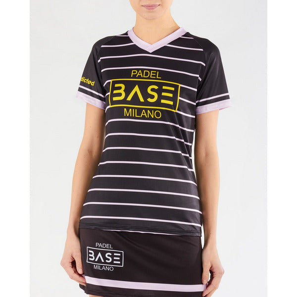 Base Padel - T-shirt Row - Carbon or Recycled Fabric - Donna