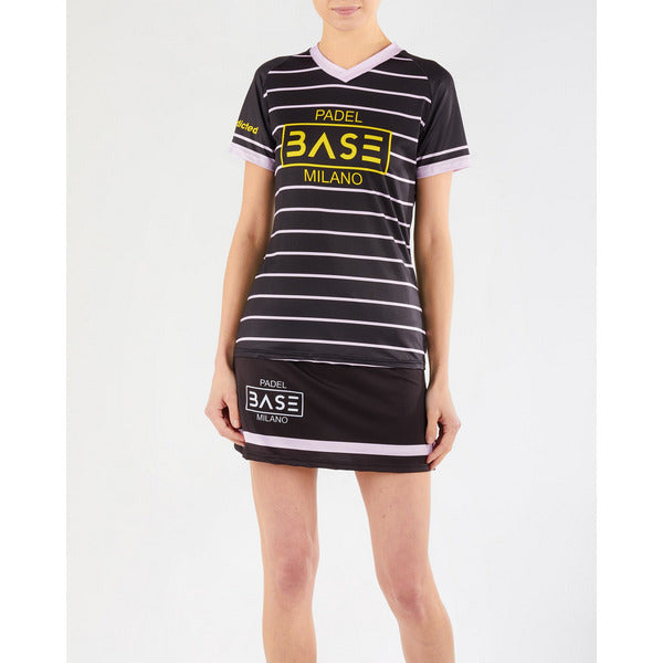 Base Padel - T-shirt Row - Carbon or Recycled Fabric - Donna