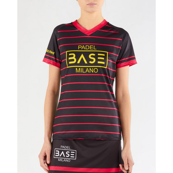 Base Padel - T-shirt Row - Carbon or Recycled Fabric - Donna