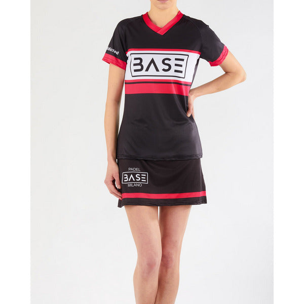 Base Padel - T-shirt Logo - Carbon or Recycled Fabric - Donna