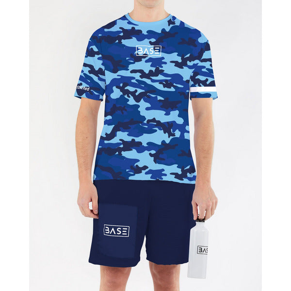 Padel Base - T-shirt Military Blue - Carbon or Recycled Fabric